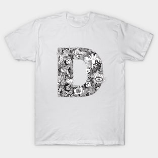 Floral Letter D T-Shirt